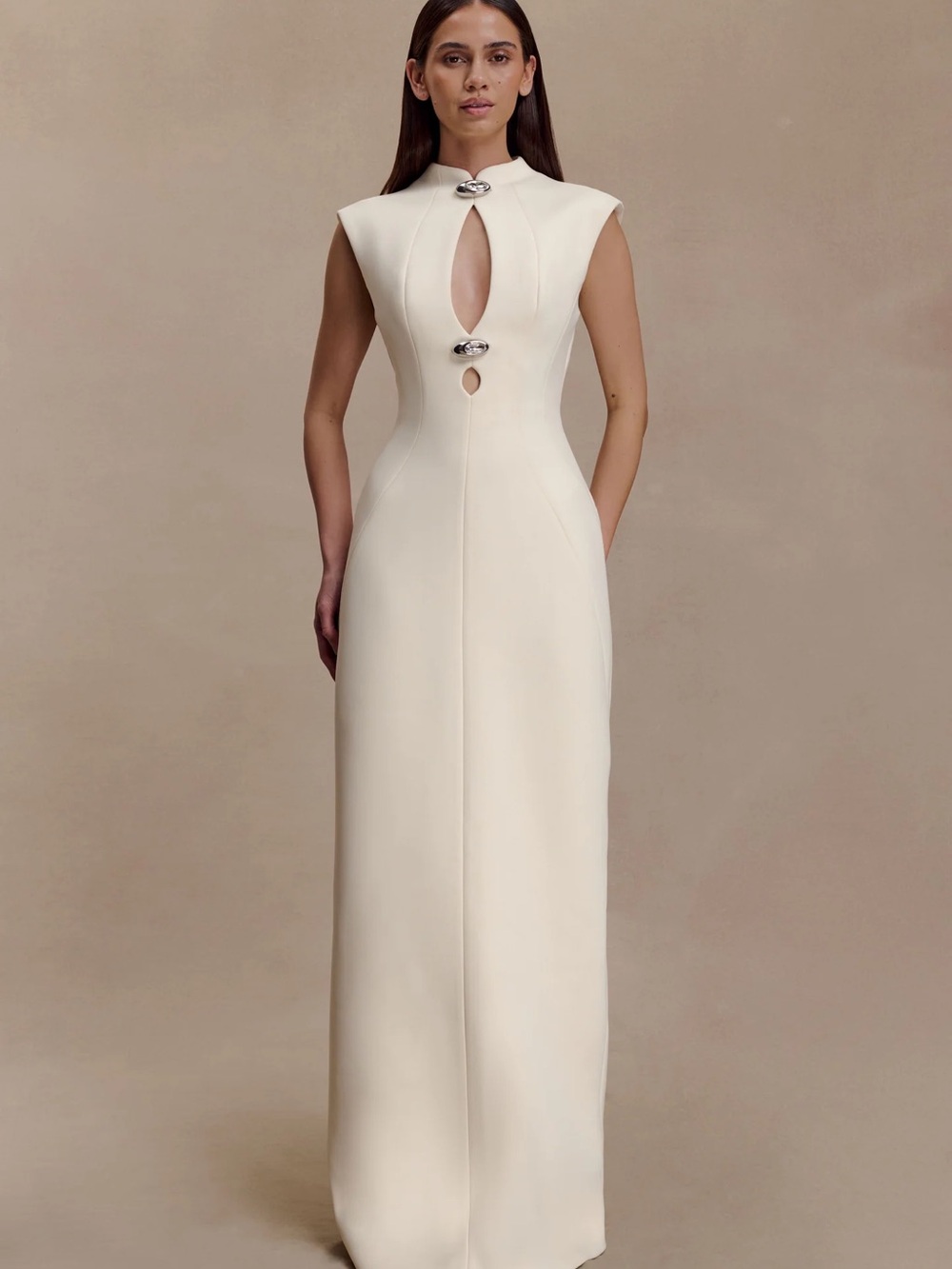 Meshki Michelle Cut Out Maxi Dress - Buttercream
